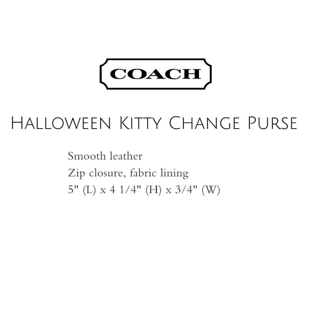 Coach Halloween Black Kitty Change Purse - Picture 3 of 9